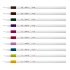 Лайнер uni EMOTT 0.4мм fine line, Calm-tone Dark Color, 10 цветов