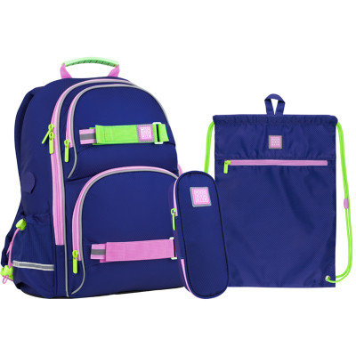 Набір рюкзак + пенал + сумка для взуття WK 702 світло-синій - SET_WK22-702M-1 Kite
