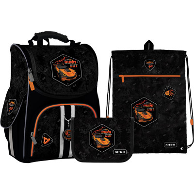 Набір рюкзак+пенал+сумка для про. Kite 501S Burn Out - SET_K22-501S-7 (LED)