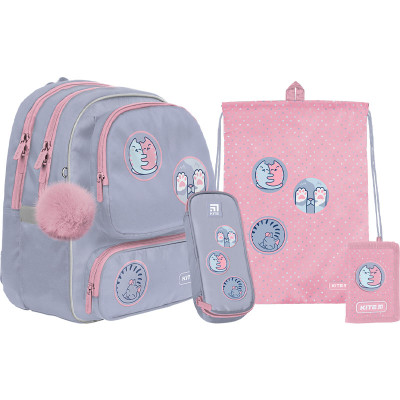 Набір рюкзак+пенал+сумка для об.+кіш. Kite 756S Hugs&Kittens - SET_K22-756S-2