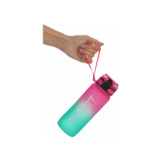 Пляшка для води, Optima, Gradient, 800 мл, рожева з зеленим