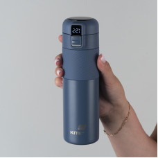 Термос с термодатчиком 450 мл, синий