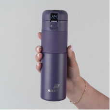 Термос с термодатчиком 450 мл, фиолетовый