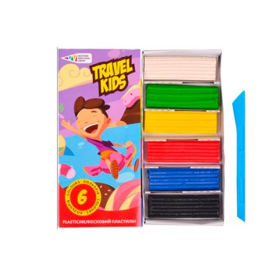 Пластилін "Гама НВ" 331008TK Travel Kids 6 кольорів восковий 72 г - 600413 Гамма