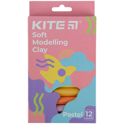 Пластилин восковой, 12 цветов, 200 г. Kite Fantasy Pastel - K22-086-2P Kite