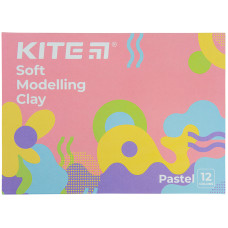Пластилін восковий, 12 кольорів, 240 г, Kite Fantasy Pastel