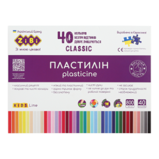 Пластилін CLASSIC 40 кольорів, 800г, KIDS Line