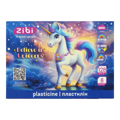 Пластилін UNICORN 8 кольорів, 128г, KIDS Line