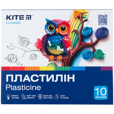 Пластилін Kite Classic K-084, 10 кольорів, 200 г K-084