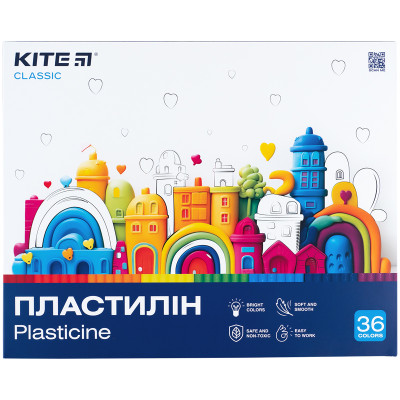 Пластилін Kite Classic K-078, 36 кольорів, 720 г K-078