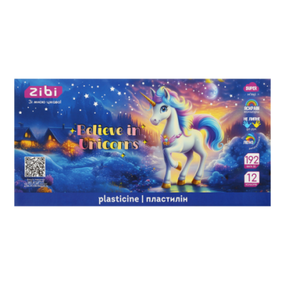 Пластилін UNICORN 12 кольорів, 192г, KIDS Line