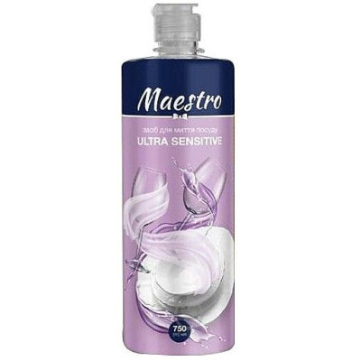 Засіб для миття посуду Maestro 750мл Ultra sensitive 8шт/уп - 26548 Maestro