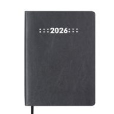 Щоденник дат. 2026 MEMORY, A5, сірий, штучна шкіра