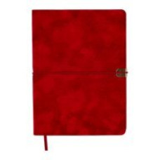 Щоденник недат. VELOUR, A5, червоний, штуч.шкіра, 336 стор