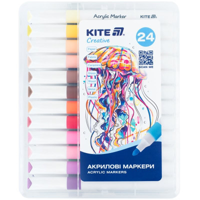 Маркеры акриловые Jumbo, 24шт Kite Creative
