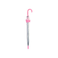 Зонт-трость детский трость полуавтомат Economix LITTLE GIRL, прозрачный розовый