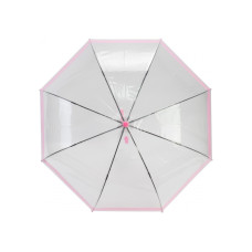Зонт-трость детский трость полуавтомат Economix LITTLE GIRL, прозрачный розовый