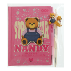 Набір 1 - BEAR TOY блокнот А6, 64 л., клітинка + 2 кулькові ручки автоматичні, KIDS Line