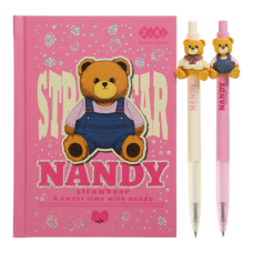 Набір 1 - BEAR TOY блокнот А6, 64 л., клітинка + 2 кулькові ручки автоматичні, KIDS Line
