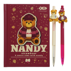 Набір 2 - BEAR TOY блокнот А6, 64 л., клітинка + 2 кулькові ручки автоматичні, KIDS Line