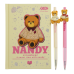 Набір 4 - BEAR TOY блокнот А6, 64 л., клітинка + 2 кулькові ручки автоматичні, KIDS Line