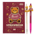 Набір 3 - BEAR TOY блокнот А6, 64 л., клітинка + 2 кулькові ручки автоматичні, KIDS Line