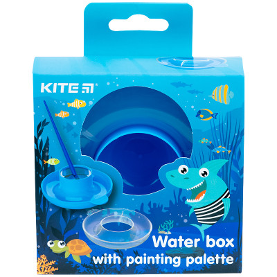 Стакан для рисования с палитрой, синий - K21-359 Kite