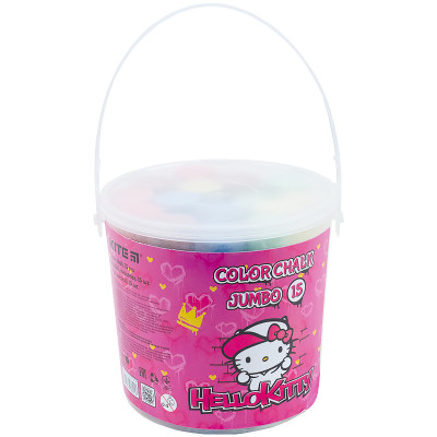 Мел цветной Kite Jumbo Hello Kitty HK21-074, 15 шт. в ведерке