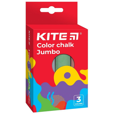 Мел цветной Jumbo, 3 цв. Kite Fantasy - K22-077-2 Kite