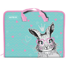 Папка-портфель на молнии, 1 отделение, A4, Kite, Cute Bunny
