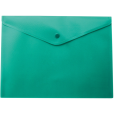 Папка-конверт, на кнопці, А4, матовий пластик, зелена