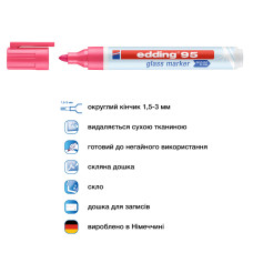 Маркер Glass e-95 1,5-3 мм круглый розовый