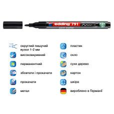 Маркер Paint e-791 1-2 мм круглый чёрный