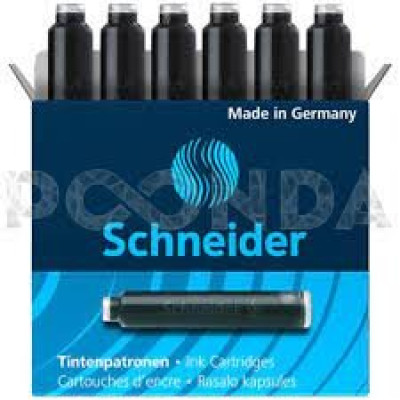 Патрони чорнильні до перової ручки SCHNEIDER 6 шт. в коробці, чорні - S6601 Schneider