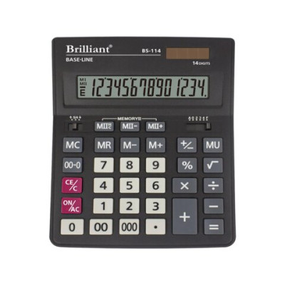 Калькулятор настольный Brilliant BS-114, 14 розрядів BS-114