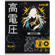 Тетрадь 24 л., лин., гибр. лак + УФ лак, Kite Anime