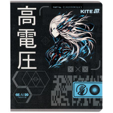 Тетрадь 24 л., лин., гибр. лак + УФ лак, Kite Anime