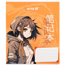 Тетрадь 18 л., кл., гибр. лак + УФ лак, Kite Anime