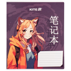 Тетрадь 18 л., кл., гибр. лак + УФ лак, Kite Anime
