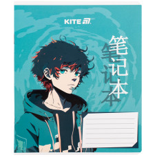 Тетрадь 18 л., кл., гибр. лак + УФ лак, Kite Anime