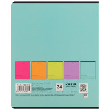Тетрадь 24 л., кл., софт тач + УФ лак, Kite One color