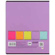 Тетрадь 24 л., кл., софт тач + УФ лак, Kite One color