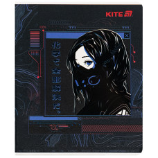 Тетрадь 24 л., кл., гибр. лак + УФ лак, Kite Anime
