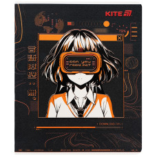 Тетрадь 24 л., кл., гибр. лак + УФ лак, Kite Anime