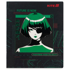 Тетрадь 24 л., кл., гибр. лак + УФ лак, Kite Anime