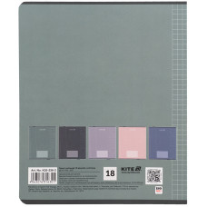 Тетрадь 18 л., кл., софт тач + УФ лак, Kite One color