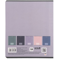 Тетрадь 18 л., кл., софт тач + УФ лак, Kite One color
