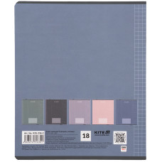 Тетрадь 18 л., кл., софт тач + УФ лак, Kite One color