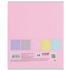 Тетрадь 18 л., лин., софт-тач + УФ лак, Kite One color