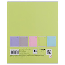Тетрадь 18 л., лин., софт-тач + УФ лак, Kite One color